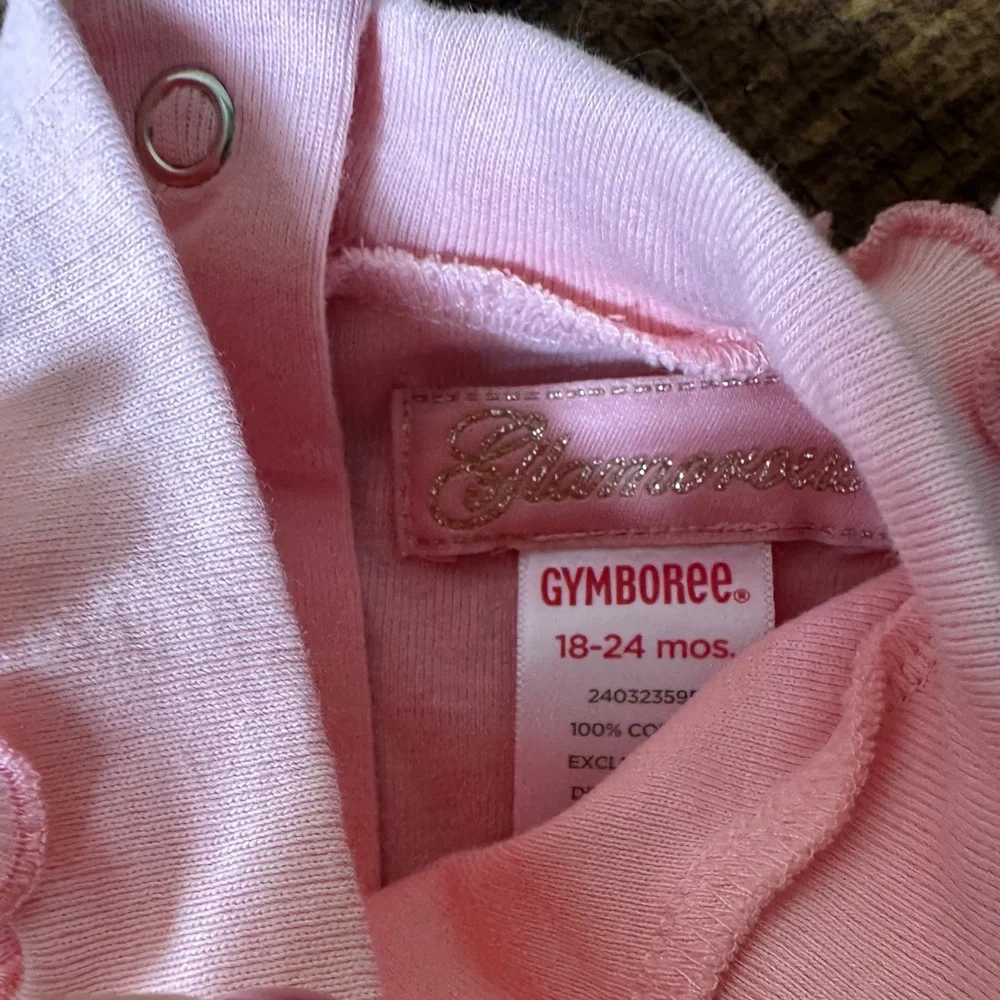 Gymboree 18-24 months Pink Ruffle Collar‎ Gold Embroidery Shirt Glamorous